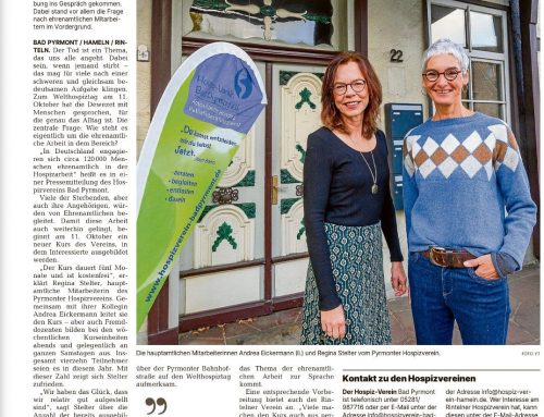 Ehrenamtliche Sterbebegleiter gesucht